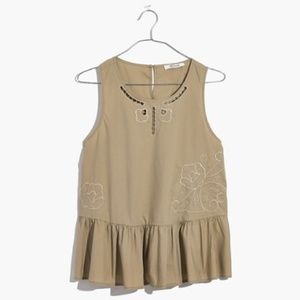 Madewell Khaki Tank with Peplum